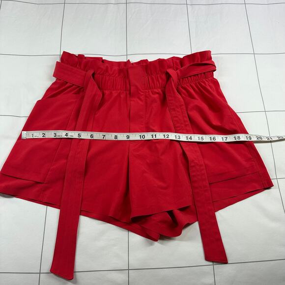 Athleta Shorts Womens 4 Red Skyline Belted Paperbag Waist Stretch Travel Casual - Picture 8 of 12